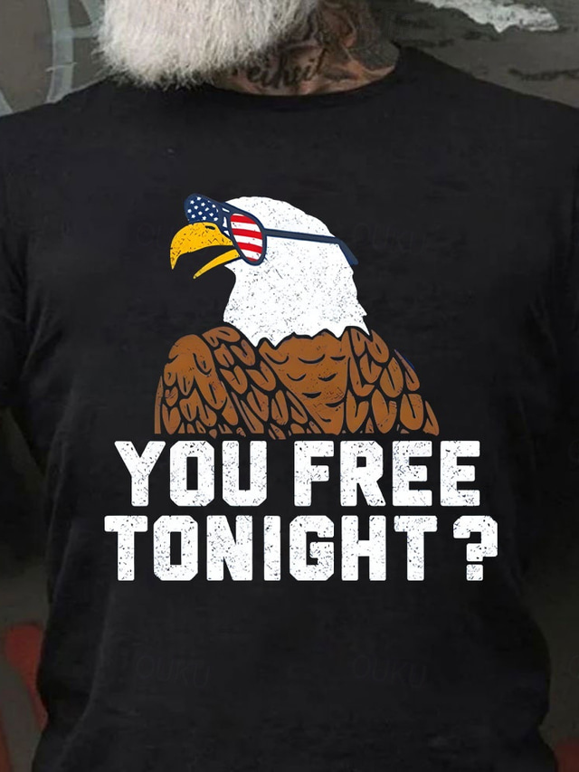  Men's American US Flag Eagle Patriotic T Shirt Tee Top 100% Cotton Short Sleeve Graphic Shirt Black Comfortable Tee Vacation Street Fashion Designer Clothing