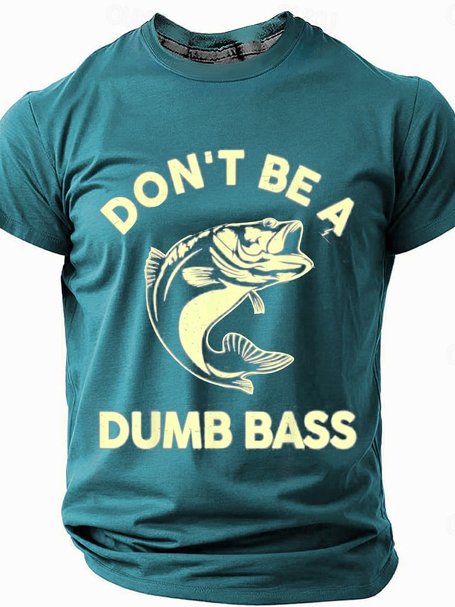  Men's Funny Fishing T Shirt Short Sleeve T shirt 3D Print Crew Neck Shirt Fashion Daily Street Daily Lake Blue Black Blue Summer Spring Clothing Apparel S M L XL XXL XXXL