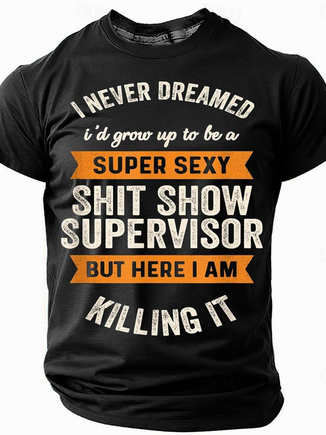  Men's Funny Slang T Shirt Short Sleeve T shirt 3D Print Crew Neck Shirt Fashion Daily Street Daily Black Blue Green Summer Spring Clothing Apparel S M L XL XXL XXXL