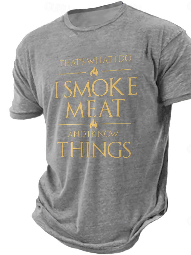  Męskie Zabawny slang Podkoszulek Krótki rękaw Podkoszulek Druk 3D Półgolf Koszula Moda Codzienny Ulica Codzienny Czarny Niebieski Brązowy Lato Wiosna Odzież S M L XL XXL XXXL