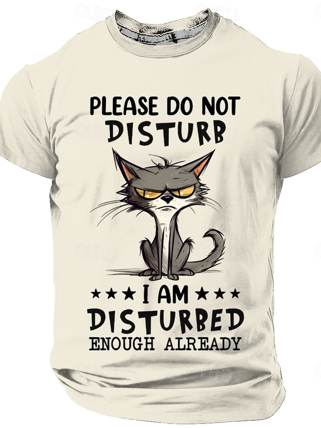  Men's Cat Funny T Shirt Short Sleeve T shirt 3D Print Crew Neck Shirt Fashion Daily Street Daily Light Blue White Light Green Summer Spring Clothing Apparel S M L XL XXL XXXL