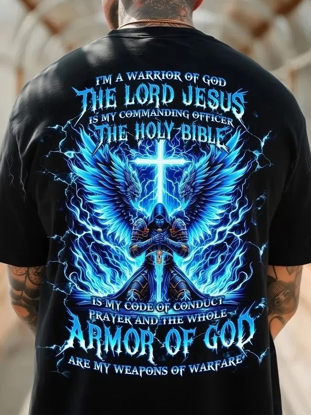  Męskie Templariusze Wiara Podkoszulek Krótki rękaw Podkoszulek Druk 3D Półgolf Koszula Moda Codzienny Ulica Codzienny Czarny Lato Wiosna Odzież S M L XL XXL XXXL