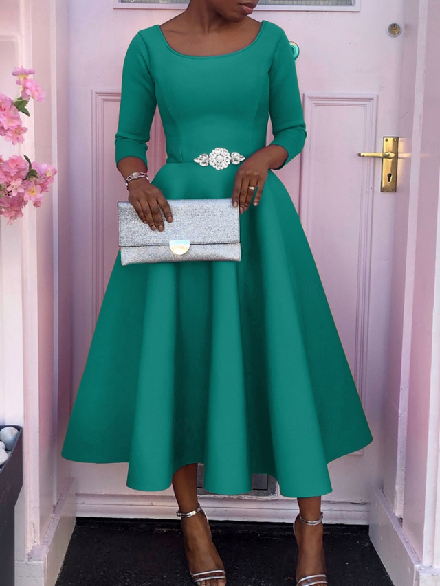  Abito Midi da Donna Kentucky Derby Abito a Linea Abito Fit And Flare Elegante Festa Cocktail Ospite di Matrimonio Fidanzamento Festa Cocktail Vestibilità Normale Grafica Senza Maniche V Scollato Nero