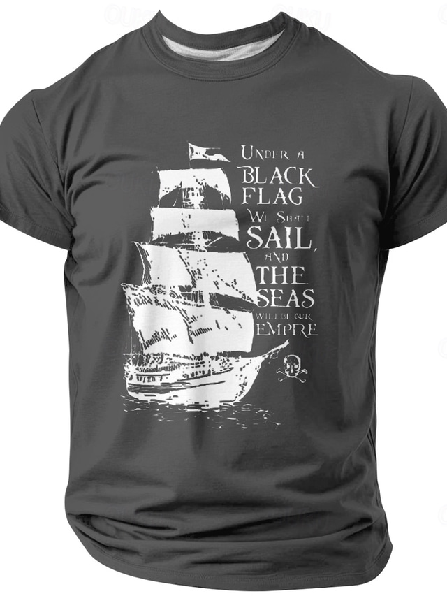  Men's Pirate T Shirt Short Sleeve T shirt 3D Print Crew Neck Shirt Fashion Daily Street Daily Black Blue Green Summer Spring Clothing Apparel S M L XL XXL XXXL