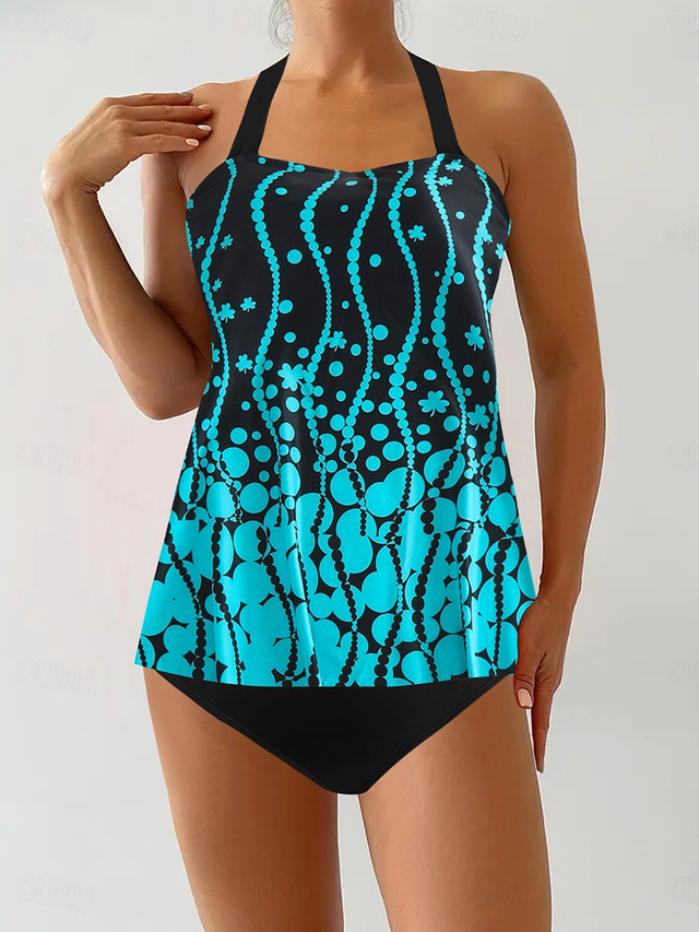  Women's Swimwear Bikini 2 Piece Cheeky Swimsuit Backless Slim Vacation Beach Wear Camo U Neck Sleeveless Bathing Suits