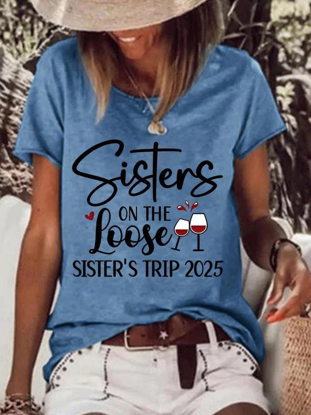  Dames T-shirt Brief Basic Casual Lange mouw Strakke ronde hals Normale tops Dagelijks Weekend Afdrukken Wit Blozend Roze blauw Grijs Zomer