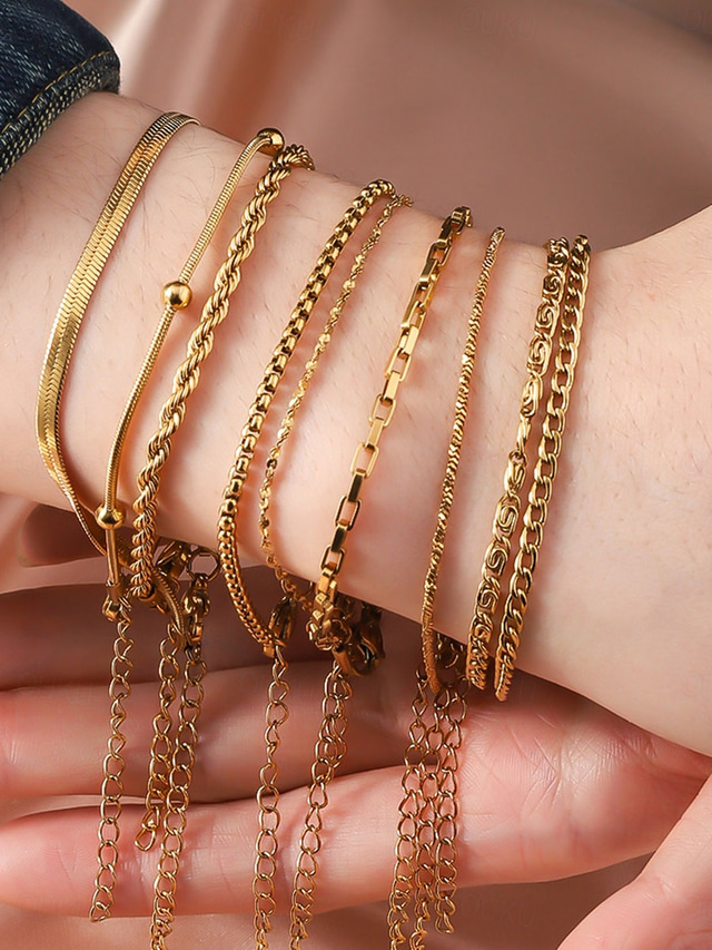  Vintage-Stil Totem-Serie Modisch Personalisiert Stahl Armband Schmuck Gold / Golden 2 / Golden 3 Für Festtage