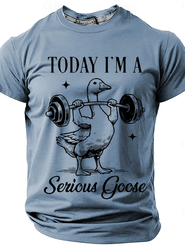  Homme Argot drôle OIE T shirt Manche Courte T-shirt 3D effet Col Ras du Cou Chemise Mode du quotidien Plein Air du quotidien Bleu Ciel Kaki Gris Eté Printemps Vêtement Tenue S M L XL XXL XXXL