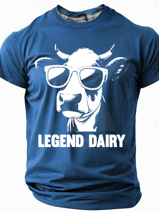  Men's Funny Milk Cows T Shirt Short Sleeve T shirt 3D Print Crew Neck Shirt Fashion Daily Street Daily Black Red Blue Summer Spring Clothing Apparel S M L XL XXL XXXL