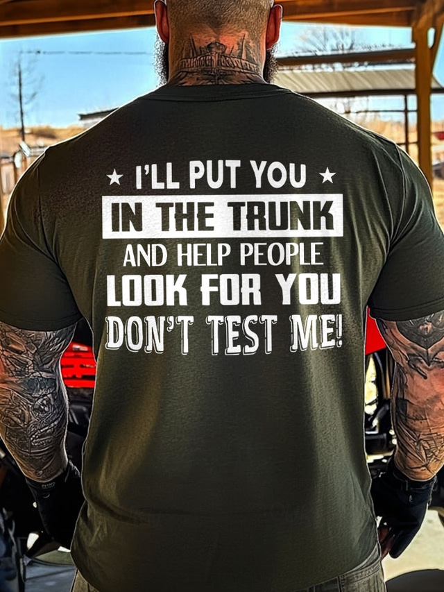  Men's Funny Slang T Shirt Short Sleeve T shirt 3D Print Crew Neck Shirt Fashion Daily Street Daily Black Blue Green Summer Spring Clothing Apparel S M L XL XXL XXXL