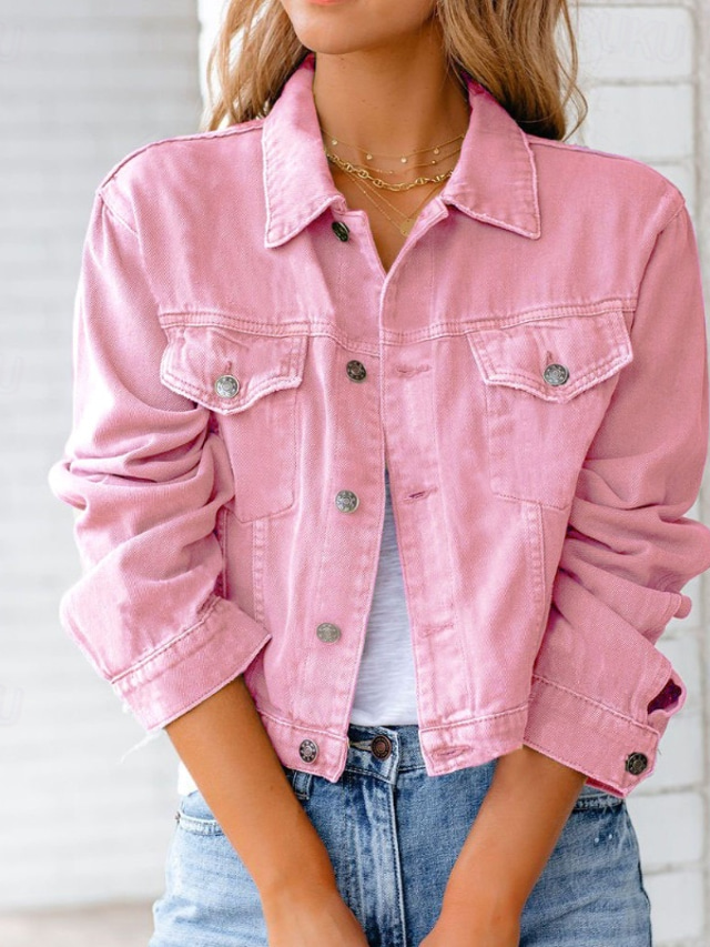  Damen Bluse Glatt Stilvoll Langarm Hemdkragen Normale Oberteile Täglich Festtage Knopf Tasche Schwarz Weiß Gelb Rosa Rote Frühling