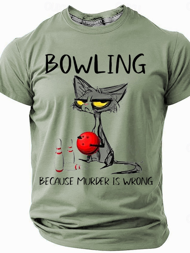  Bărbați Pisica Amuzant Tricou Manșon scurt Tricou Tipărire 3D Stil Nautic Cămașă Modă Zilnic Stradă Zilnic Albastru piscină Trifoi Gri Vară Primăvară Îmbrăcăminte S M L XL XXL XXXL