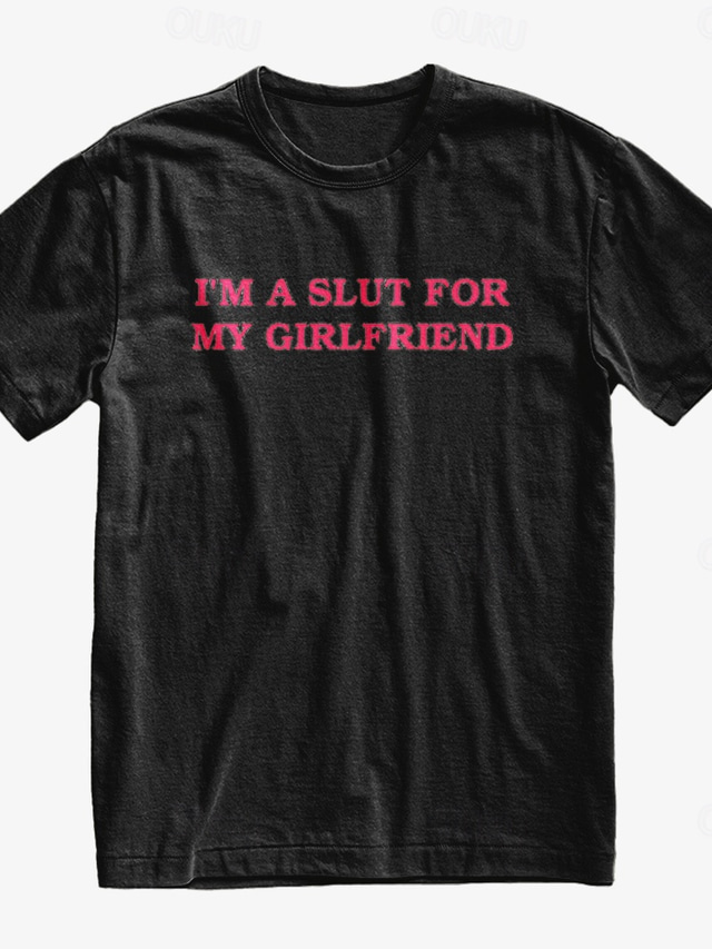  Men's Funny Slang T Shirt 100% Cotton Short Sleeve Graphic Shirt Black Beige Comfortable Tee Vacation Street Fashion Designer Clothing