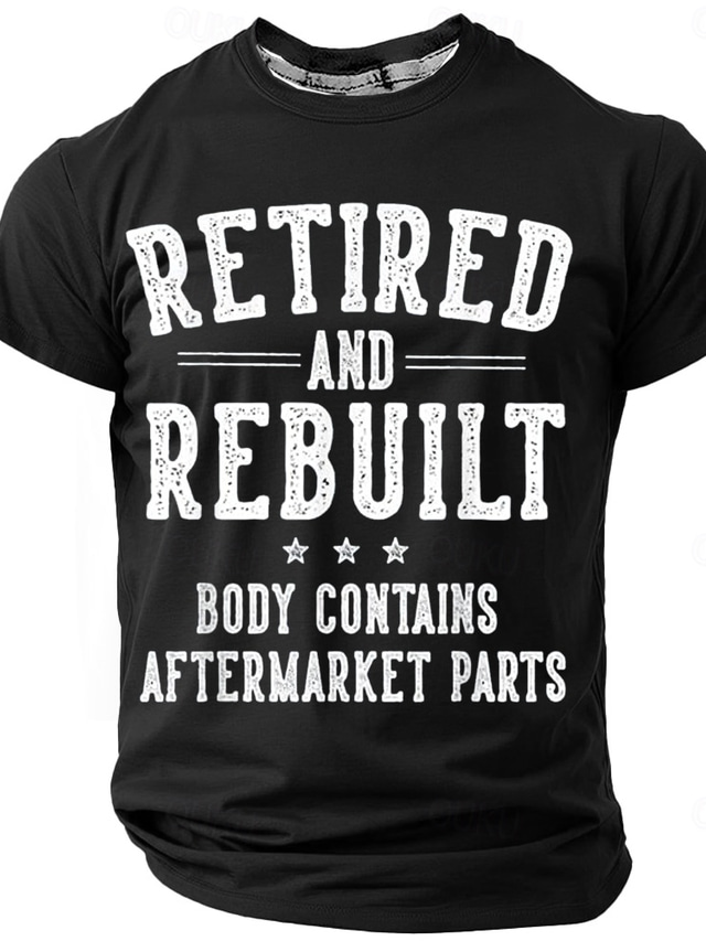  Herre Pensjonist T skjorte Kortermet T skjorte 3D-utskrift Crew-hals Skjorte Mote Daglig Fritid Gate Avslappet Daglig Svart Rød Blå Sommer Vår Alle årstider Klær S M L XL XXL XXXL