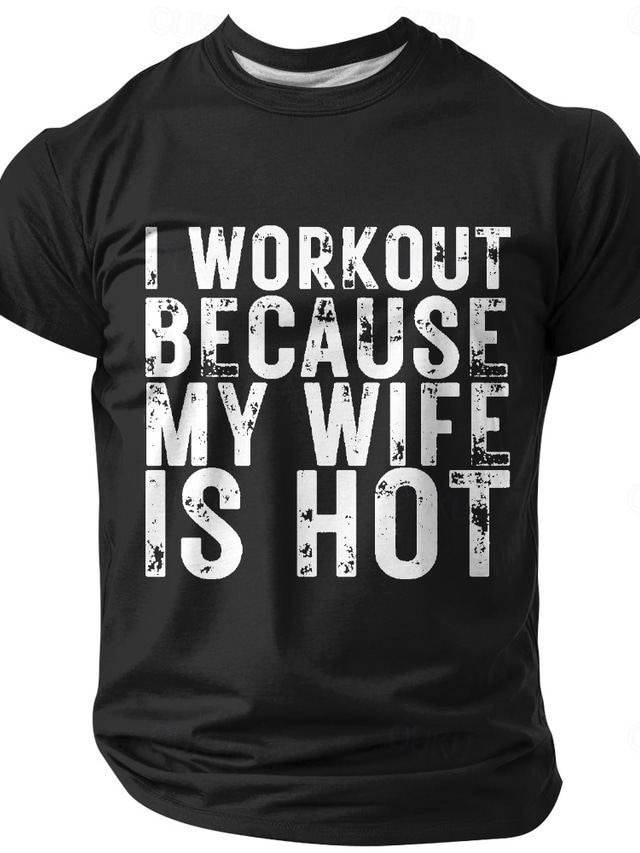  Men's Funny Wife T Shirt Short Sleeve T shirt 3D Print Crew Neck Shirt Fashion Daily Casual Street Casual Daily Black Red Blue Summer Spring Clothing Apparel S M L XL XXL XXXL