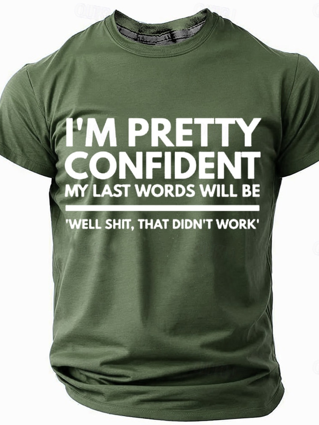  Men's Funny Slang T Shirt Short Sleeve T shirt 3D Print Crew Neck Shirt Fashion Daily Basic Street Casual Daily Black Red Blue Summer Spring All Seasons Clothing Apparel S M L XL XXL XXXL
