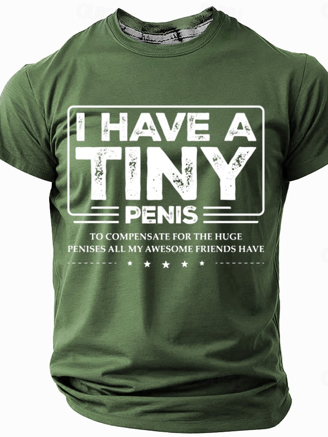  Menns Jeg har en liten penis voksen humor T-skjorte kortermet T-skjorte 3D-print Crew neck skjorte mote daglig gate uformell svart rød blå sommer vår klær