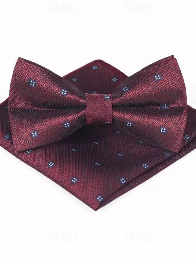  Cravatta a farfalla vintage da uomo per feste nuziali completi per il ritorno a casa cravatta a farfalla con motivo e fazzoletto da taschino stampato floreale bordeaux blu navy verde scuro