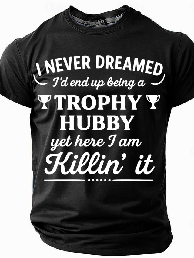  Men's Funny Slang Husband T Shirt Short Sleeve T shirt 3D Print Crew Neck Shirt Fashion Daily Basic Street Casual Daily Black Red Blue Summer Spring All Seasons Clothing Apparel S M L XL XXL XXXL