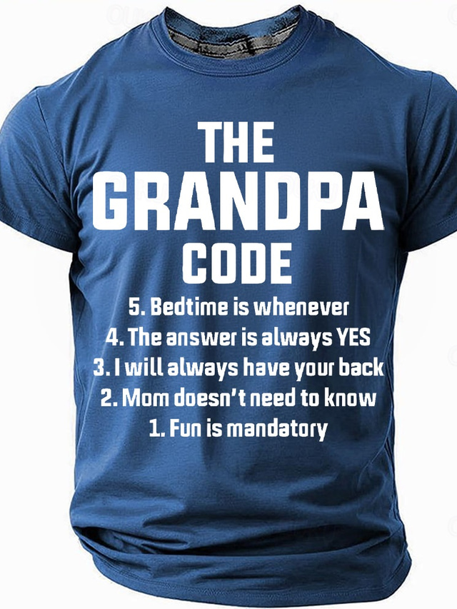  Men's Grandpa Funny Slang T Shirt Short Sleeve T shirt 3D Print Crew Neck Shirt Fashion Daily Basic Street Casual Daily Black White Red Summer Spring All Seasons Clothing Apparel S M L XL XXL XXXL