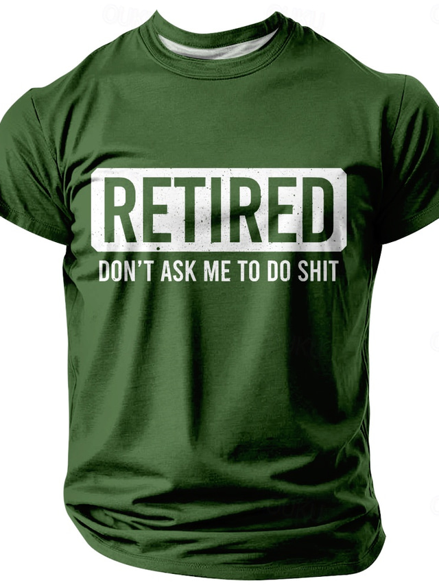  Men's Retired T Shirt Short Sleeve T shirt 3D Print Crew Neck Shirt Fashion Daily Basic Street Daily Black Red Blue Summer Spring All Seasons Clothing Apparel S M L XL XXL XXXL