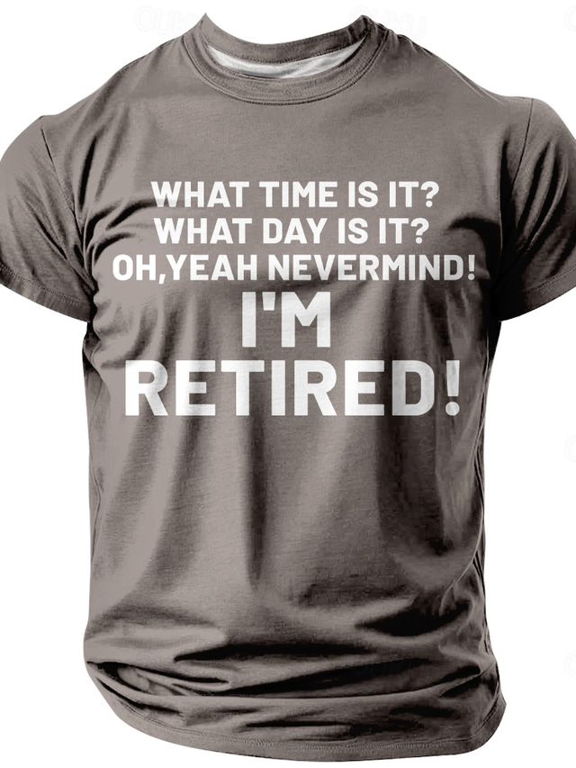  Men's Retired T Shirt Short Sleeve T shirt Graphic Print Crew Neck Shirt Fashion Daily Basic Street Casual Daily Black Red Blue Summer Spring All Seasons Clothing Apparel S M L XL XXL XXXL