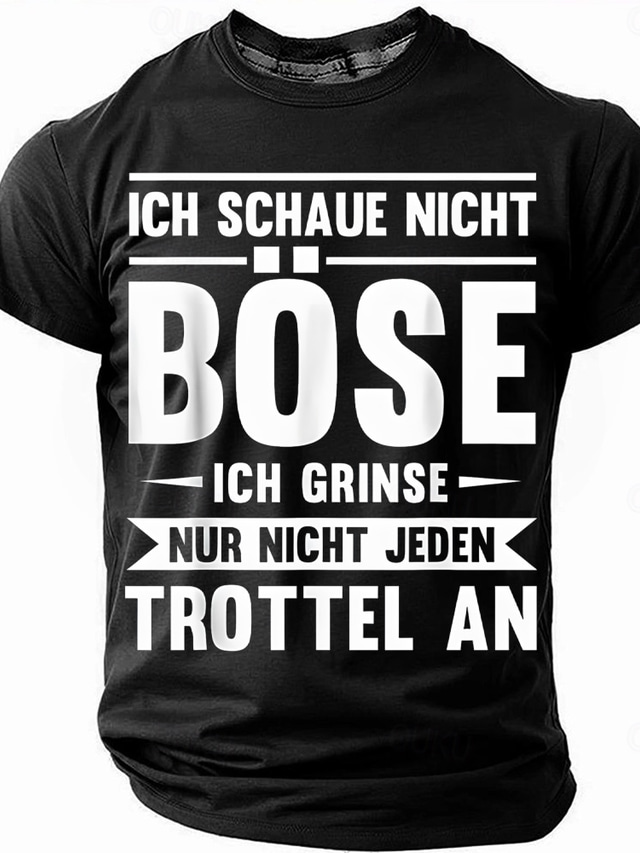  Men's Funny Slang German T Shirt Short Sleeve T shirt 3D Print Crew Neck Shirt Fashion Daily Basic Street Casual Daily Black Red Blue Summer Spring All Seasons Clothing Apparel S M L XL XXL XXXL