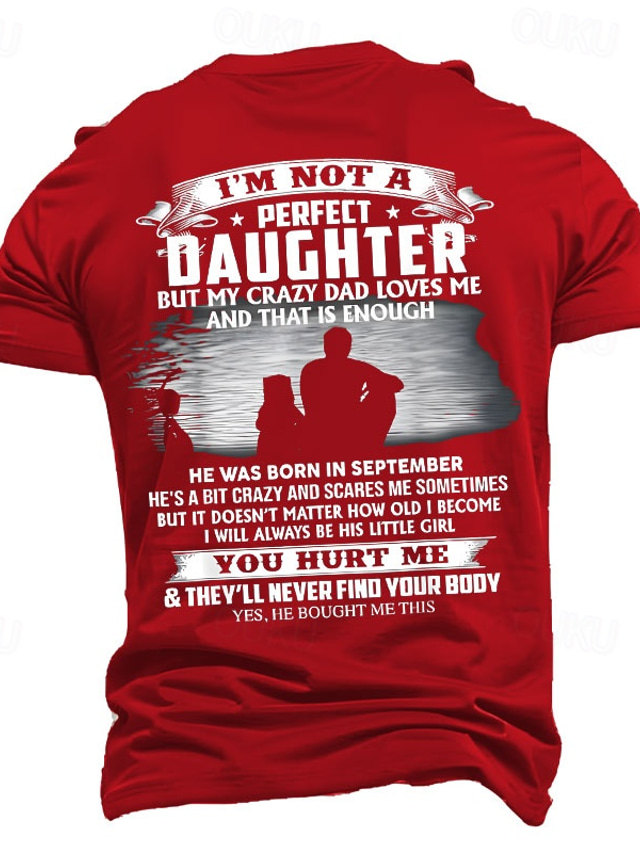  Men's Funny Slang Father T Shirt Short Sleeve T shirt 3D Print Crew Neck Shirt Fashion Daily Basic Street Casual Daily Black Red Blue Summer Spring All Seasons Clothing Apparel S M L XL XXL XXXL