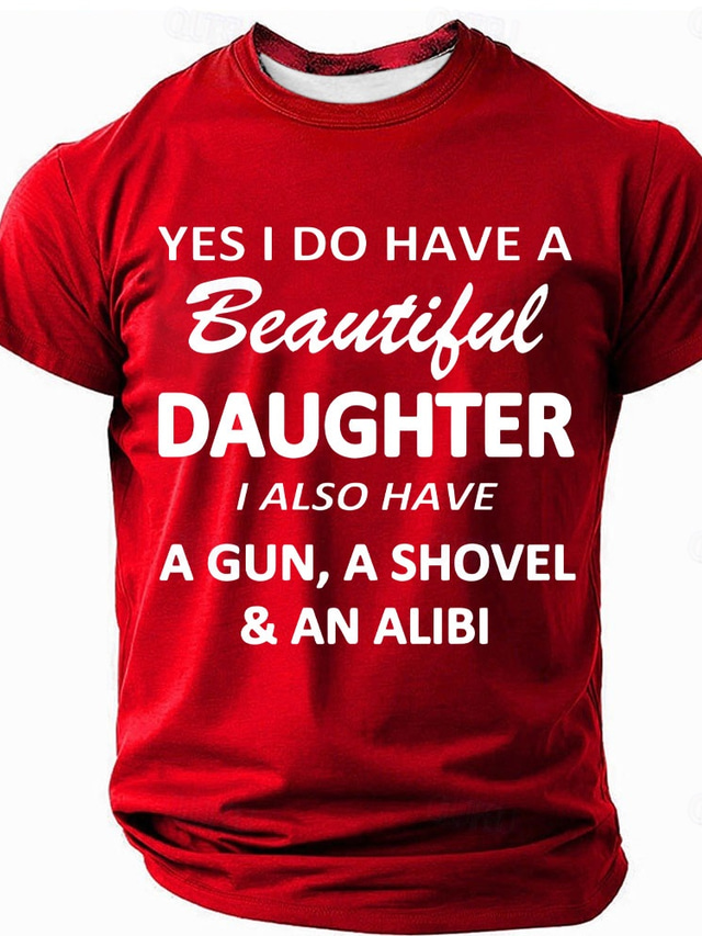  Men's Father Daughter T Shirt Short Sleeve T shirt 3D Print Crew Neck Shirt Fashion Daily Basic Street Casual Daily Black Red Blue Summer Spring Clothing Apparel S M L XL XXL XXXL