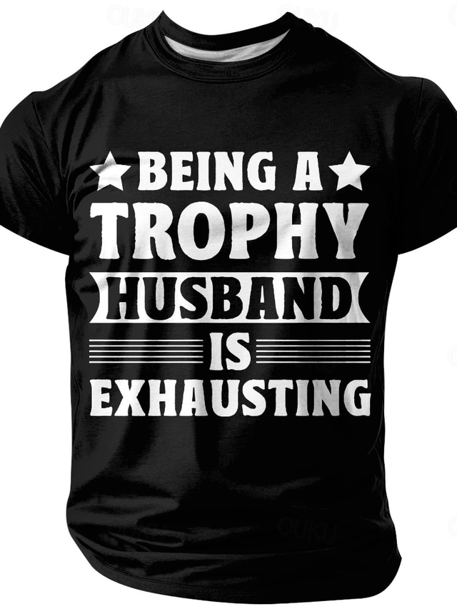  Men's Funny Husband T Shirt Short Sleeve T shirt 3D Print Crew Neck Shirt Fashion Daily Basic Street Casual Daily Black Red Blue Summer Spring All Seasons Clothing Apparel S M L XL XXL XXXL