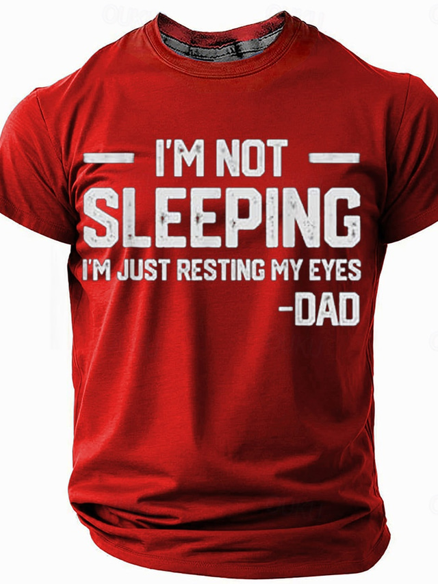  Men's Funny Slang Father T Shirt Short Sleeve T shirt 3D Print Crew Neck Shirt Fashion Daily Basic Street Casual Daily Black Red Blue Summer Spring All Seasons Clothing Apparel S M L XL XXL XXXL
