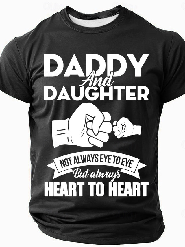  Men's Father Daughter T Shirt Short Sleeve T shirt 3D Print Crew Neck Shirt Fashion Daily Basic Street Casual Daily Black Red Blue Summer Spring All Seasons Clothing Apparel S M L XL XXL XXXL