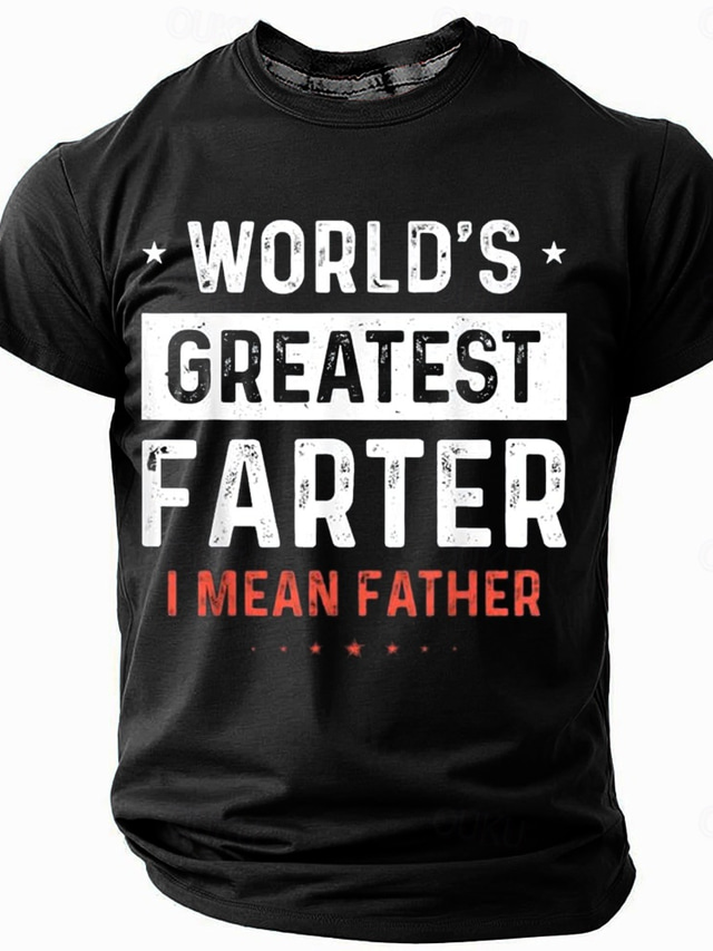  Men's Funny Slang Father T Shirt Short Sleeve T shirt 3D Print Crew Neck Shirt Fashion Daily Basic Street Casual Daily Black Blue Green Summer Spring All Seasons Clothing Apparel S M L XL XXL XXXL