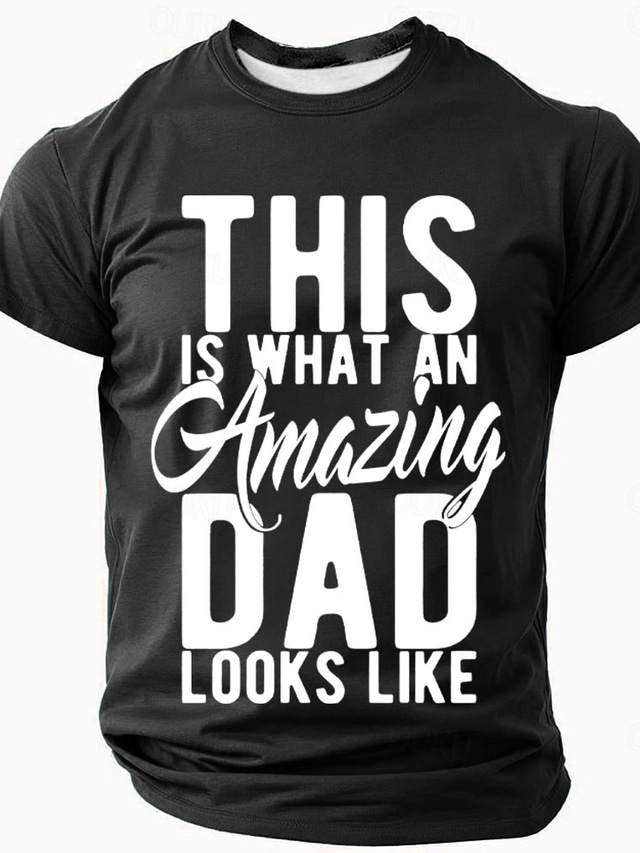  Men's Funny Slang Papa Dad T Shirt Short Sleeve T shirt 3D Print Crew Neck Round Neck Shirt Fashion Daily Basic Street Casual Daily Black Red Blue Summer Spring All Seasons Clothing Apparel S M L XL