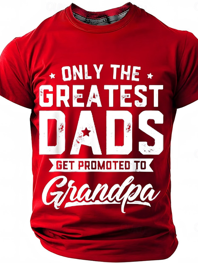  Men's Funny Slang Father T Shirt Short Sleeve T shirt 3D Print Crew Neck Shirt Fashion Daily Basic Street Casual Daily Black Red Blue Summer Spring Clothing Apparel S M L XL XXL XXXL
