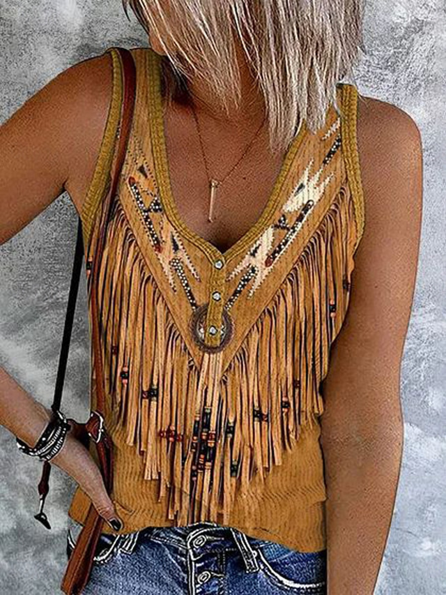  Pentru femei Camisole Tank Top Grafic Bloc Culoare Stilat Casual Fără manșon Fără mâneci În V Crop Tops Zilnic Imprimeu Albastru piscină Kaki Vară Primăvară