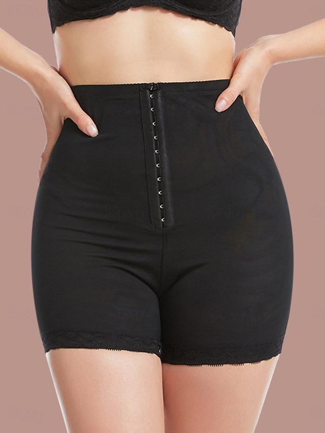  Women's Shapewear Shapewear Short High Waist Plain Elastic Waistband Soft Comfortable High Elasticity Yoga Cuticolor Black Summer Spring Slim Fit
