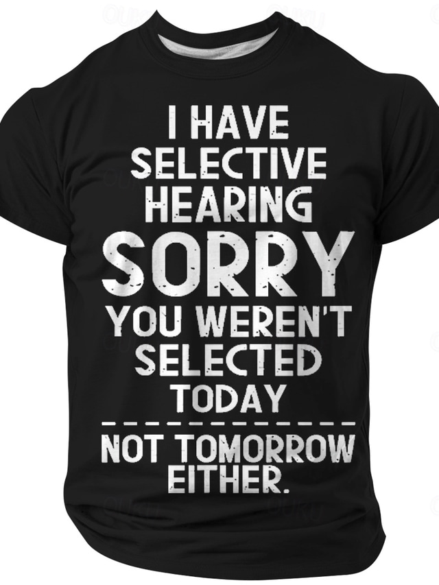  Men's Funny Slang T Shirt Short Sleeve T shirt 3D Print Crew Neck Shirt Fashion Daily Basic Street Casual Daily Black Red Blue Summer Spring All Seasons Clothing Apparel S M L XL XXL XXXL
