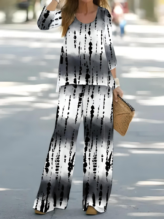  Dames Overhemd Blouse Mouwloos 3/4 mouw Ronde hals U-hals Ombre Bloemig Grafisch Afdrukken Buiten Vakantie Casual Zwart blauw Donkergrijs Zomer Normale pasvorm