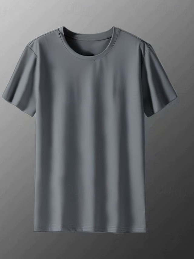  Icy Soft Comfy Short-Sleeved T-Shirt Men's Quick-Drying Tee Summer Cooling Material M-XXXXL Big Sizing Loose Tops