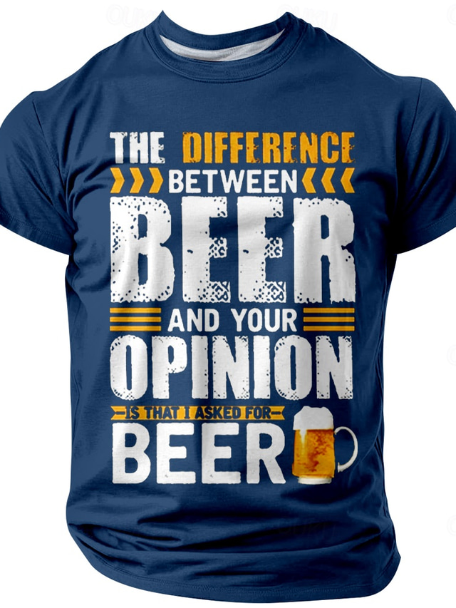  Oktoberfest Men's Beer T Shirt Short Sleeve T shirt 3D Print Crew Neck Shirt Exaggerated Designer Party Street Casual Black Red Blue Summer Spring Clothing Apparel S M L XL XXL XXXL