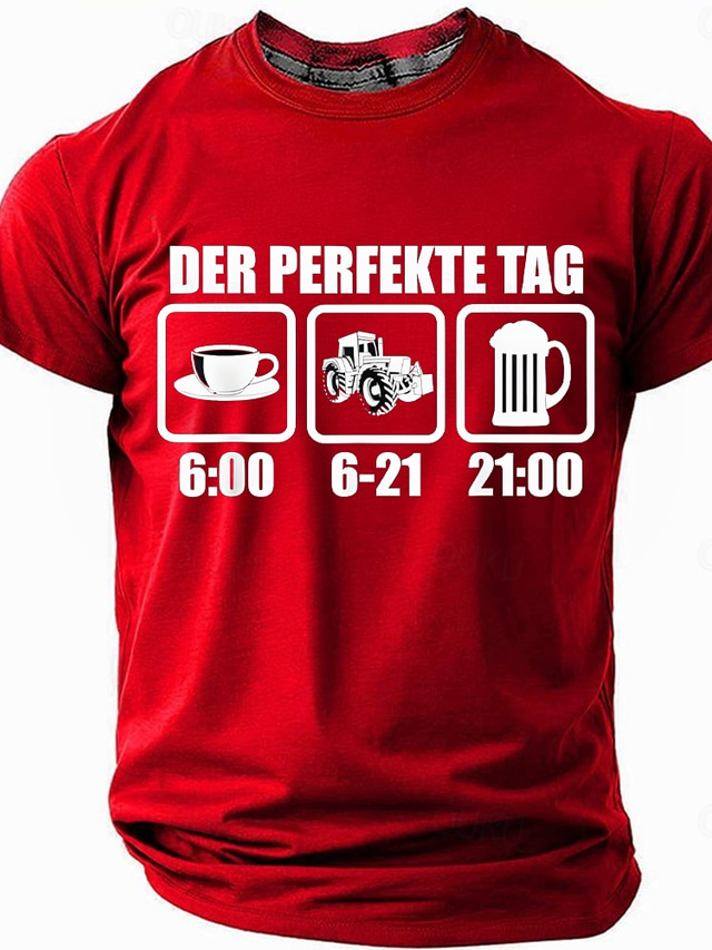  Oktoberfest Men's Beer German T Shirt Short Sleeve T shirt 3D Print Crew Neck Shirt Exaggerated Designer Basic Party Street Casual Black Red Blue Summer Spring All Seasons Clothing Apparel S M L XL