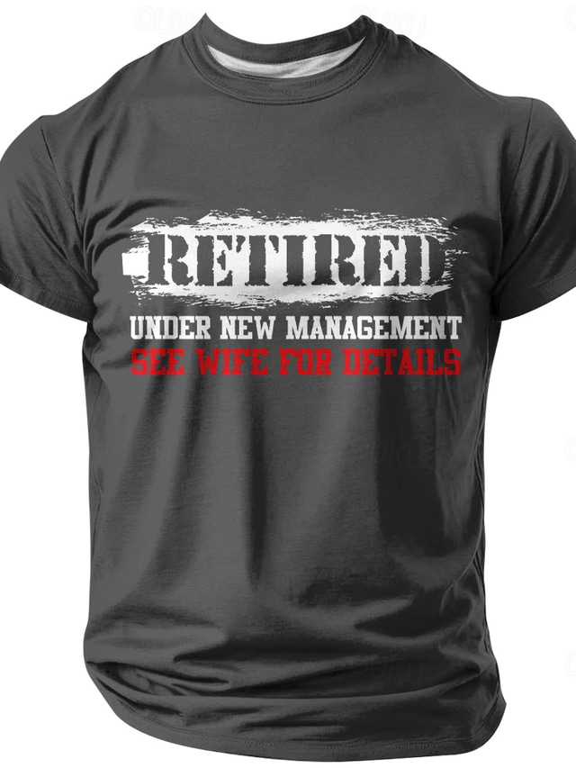  Men's Retired Funny Slang T Shirt Short Sleeve T shirt Graphic Print Crew Neck Shirt Fashion Daily Basic Street Casual Daily Black Blue Gray Summer Spring All Seasons Clothing Apparel S M L XL XXL