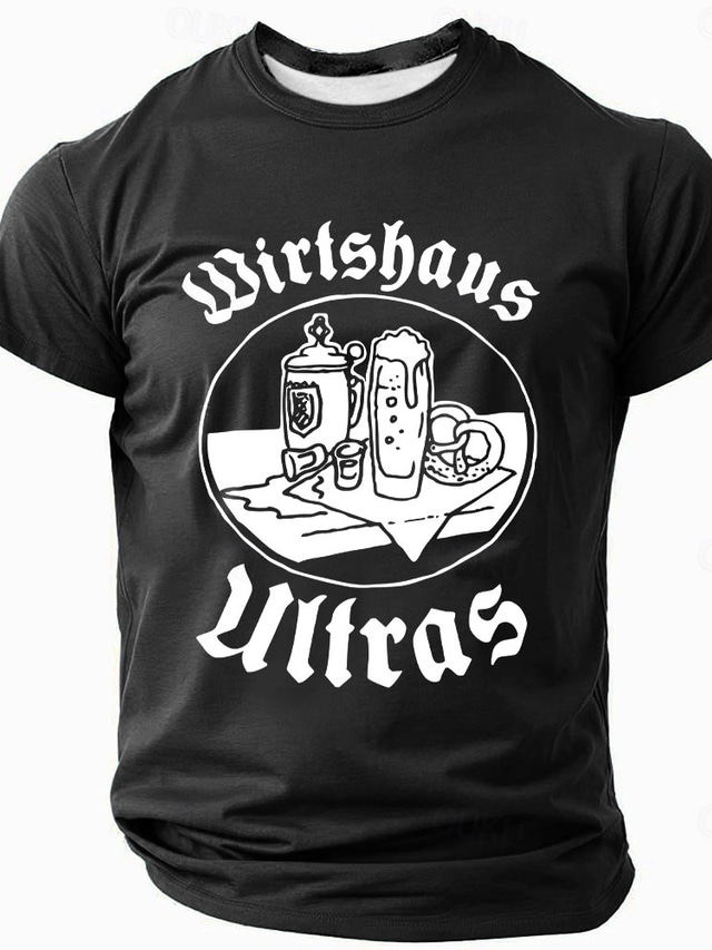  Men's Wirtshaus Ultras Graphic T-Shirt - Bavarian Pub Beer Lifestyle Short Sleeve Tee