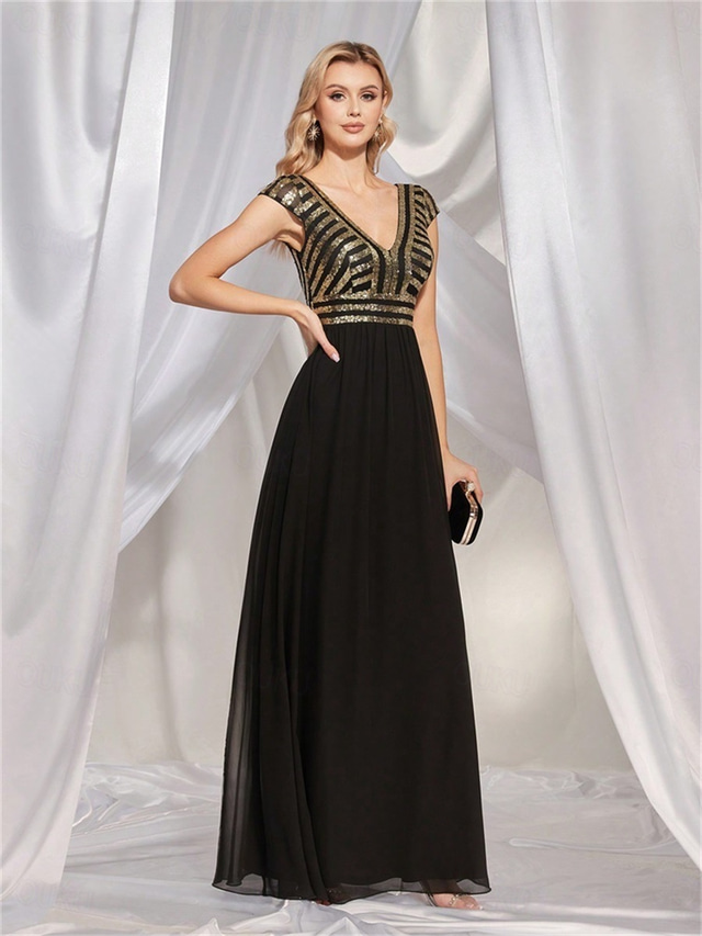  A-Line Quinceanera Dresses Elegant Dress Formal Wedding Floor Length Sleeveless V Neck Chiffon V Back with Pleats 2025