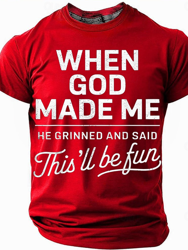  Men's Funny Slang T Shirt Short Sleeve T shirt Graphic Print Crew Neck Shirt Fashion Daily Basic Street Casual Daily Black Red Blue Summer Spring All Seasons Clothing Apparel S M L XL XXL XXXL