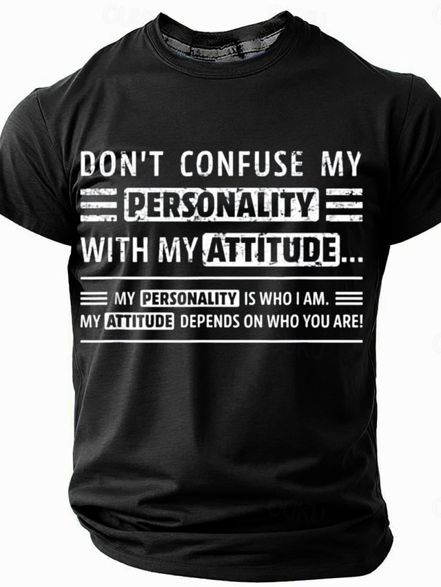  Men's Funny Slang T Shirt Short Sleeve T shirt 3D Print Crew Neck Round Neck Shirt Fashion Daily Basic Street Casual Daily Black Red Blue Summer Spring Clothing Apparel S M L XL XXL XXXL