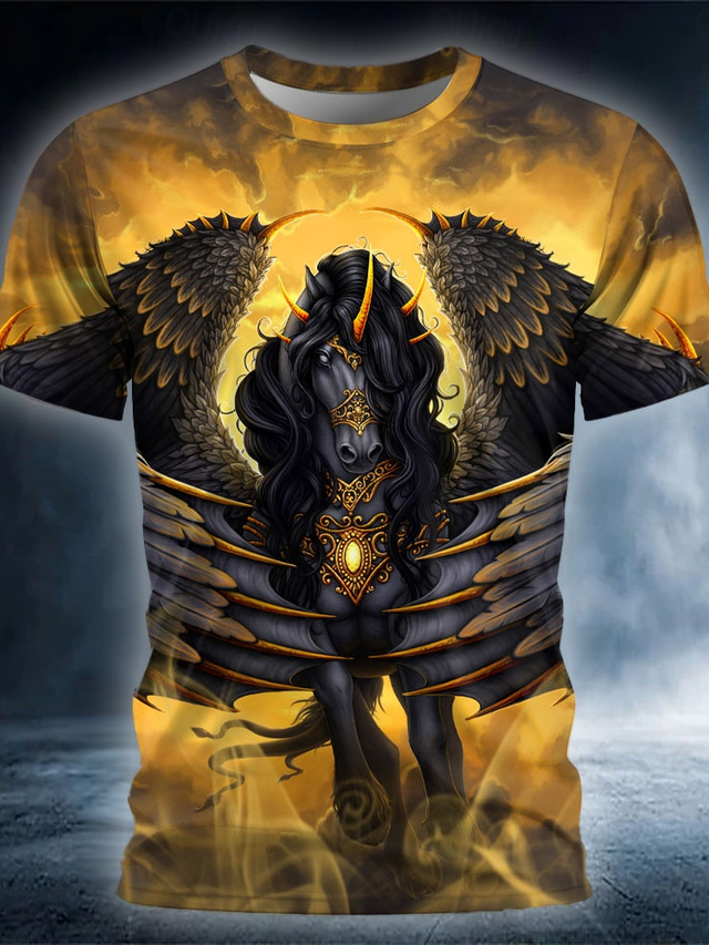 halloween męska sarah richter dragon 3d t shirt krótki rękaw t shirt 3d print koszulka z okrągłym dekoltem moda przesadzona codzienna ulica swobodna codzienna żółta czerwona brązowa letnia wiosenna