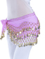 preiswerte Bauchtanzkleidung-Bauchtanz-Hüftschal mit Münzen-Pailletten-Frauen-Trainings-Chiffon / Ballsaal-Goldmünzgürtel