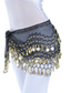 preiswerte Bauchtanzkleidung-Bauchtanz-Hüftschal mit Münzen-Pailletten-Frauen-Trainings-Chiffon / Ballsaal-Goldmünzgürtel